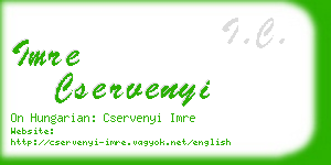 imre cservenyi business card